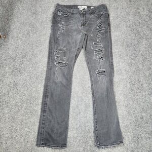 BKE‎ Jeans Mens 33L 33x31 Alec Straight Dark Black Buckle Stretch Denim Pants
